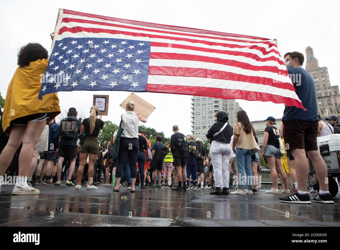 New York New York Usa 11th June 2020 Demonstrators Are Shown