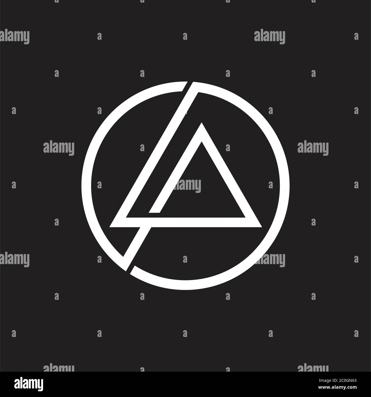 abstract letter g overlapping line triangle circle logo Stock Vector