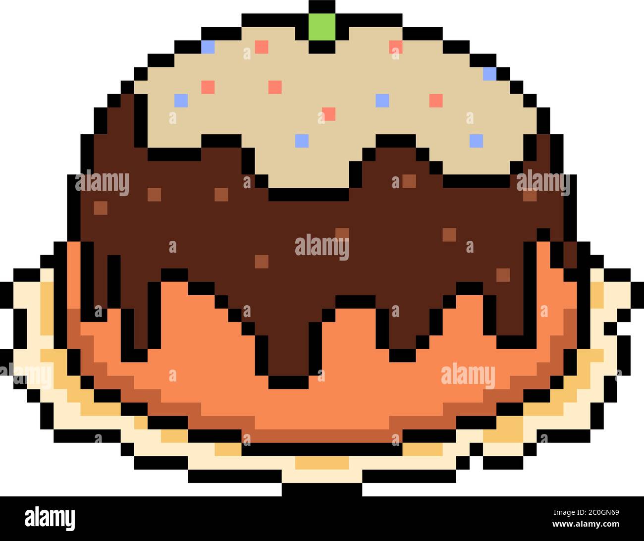 vector pixel art cake isolated cartoon Stock Vector Image & Art - Alamy