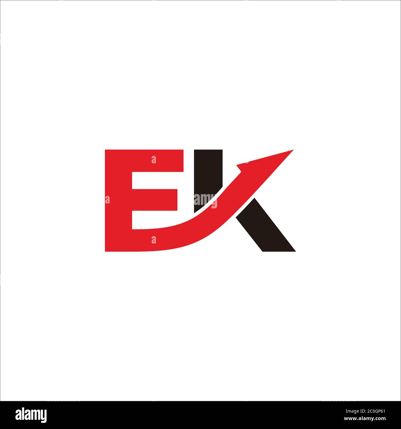 letter ek motion arrow geometric design logo vector Stock Vector