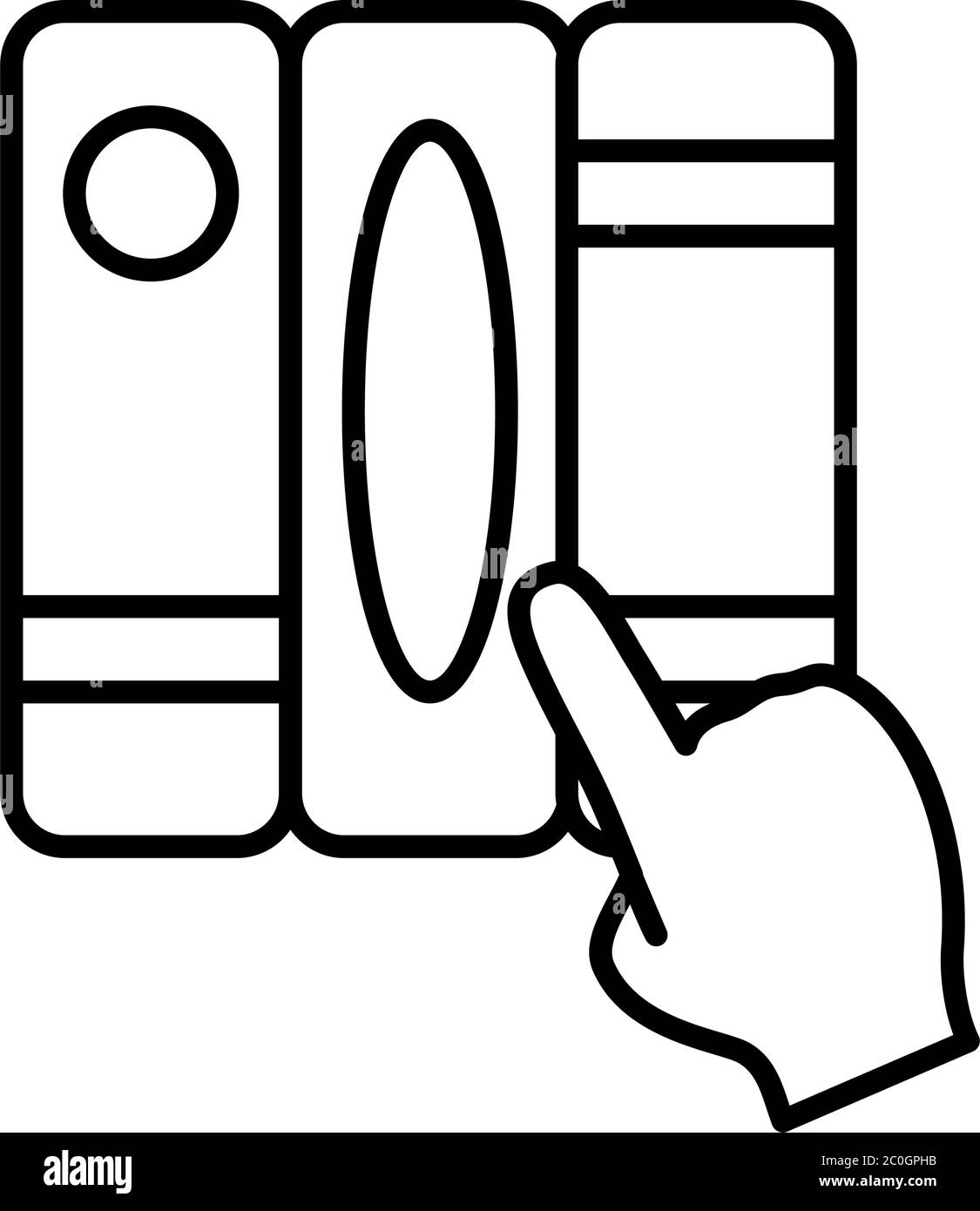 online education concept, academic books with hand cursor icon over ...