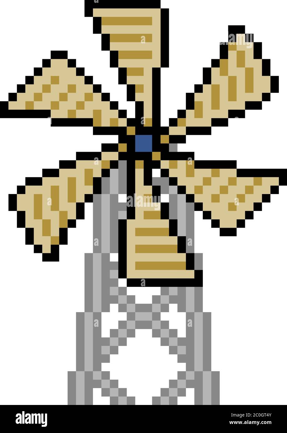vector pixel art windmill isolated cartoon Stock Vector Image & Art - Alamy
