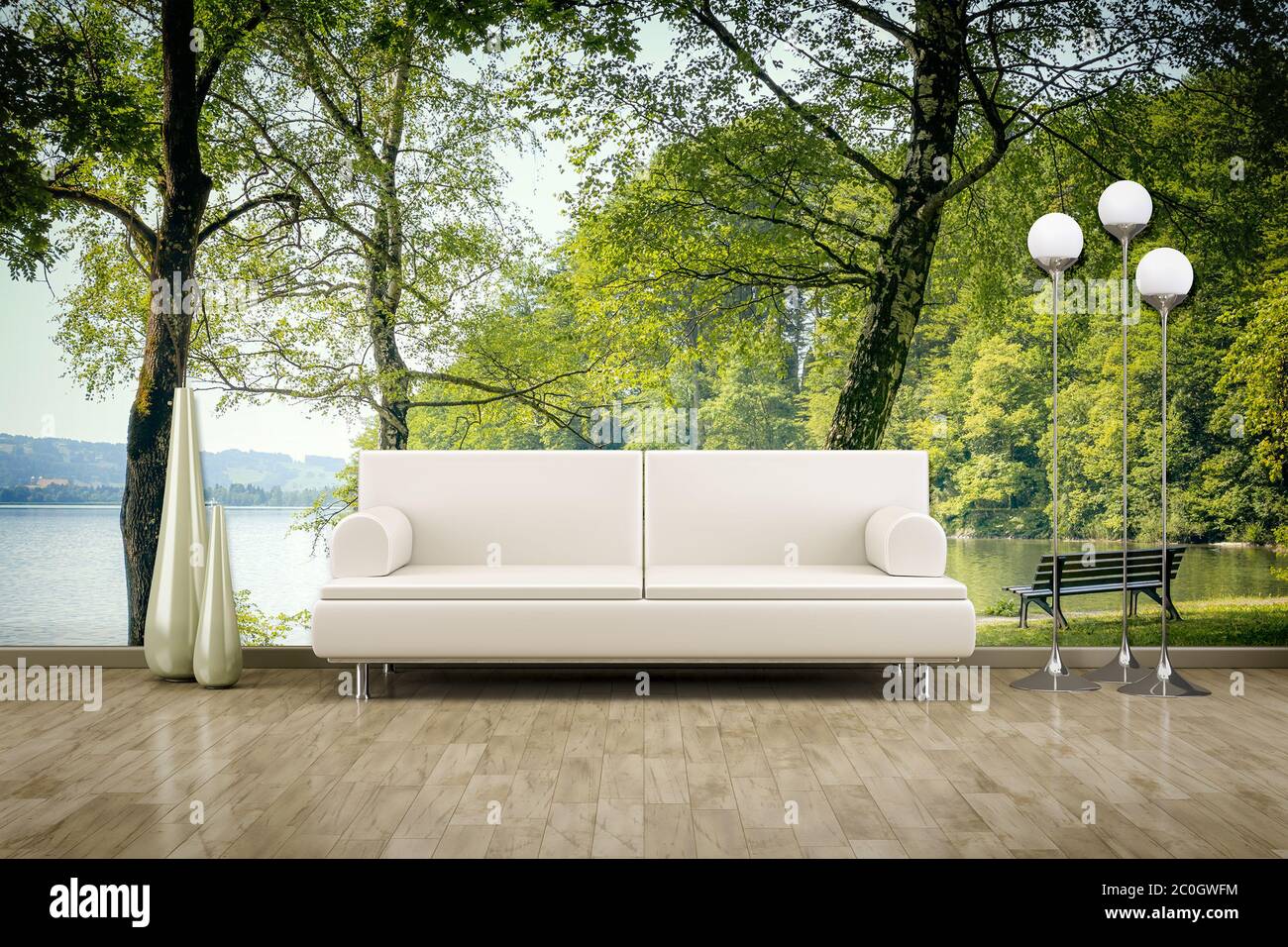 photo wall mural sofa floor Stock Photo