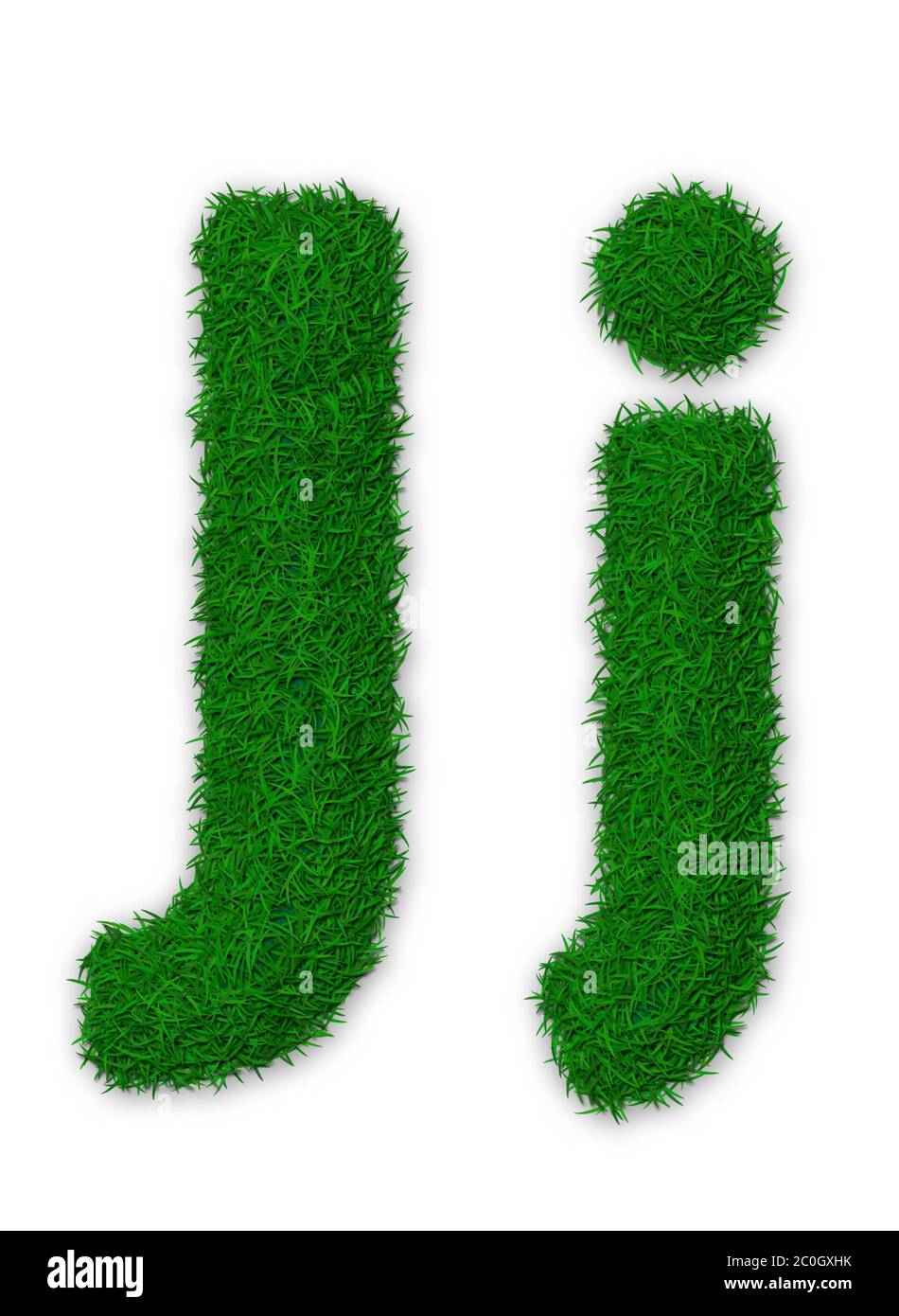 Illustration of capital and lowercase letter J made of grass Stock ...
