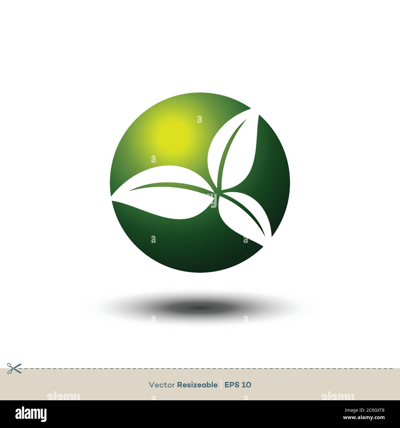 Ecology Leaf Sphere Icon Vector Logo Template Illustration Design ...