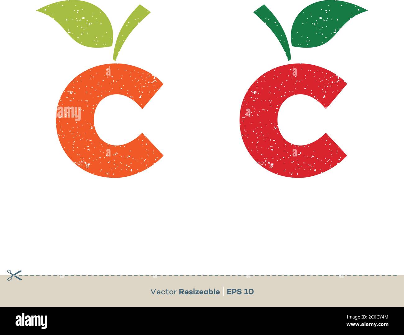 Letter C Fruit Icon Vector Logo Template Illustration Design. Vector EPS 10. Stock Vector
