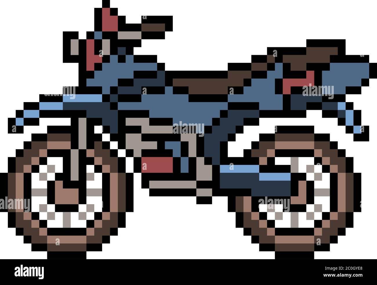 vector pixel art motorcycle side isolated cartoon Stock Vector Image