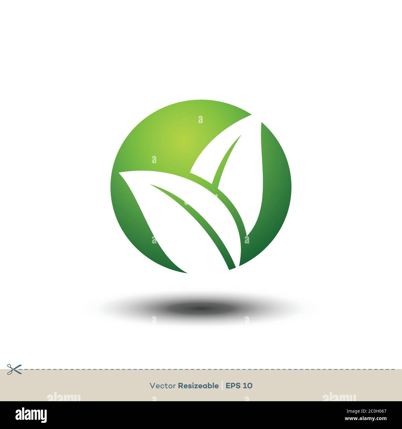 Ecology Leaf Sphere Icon Vector Logo Template Illustration Design ...