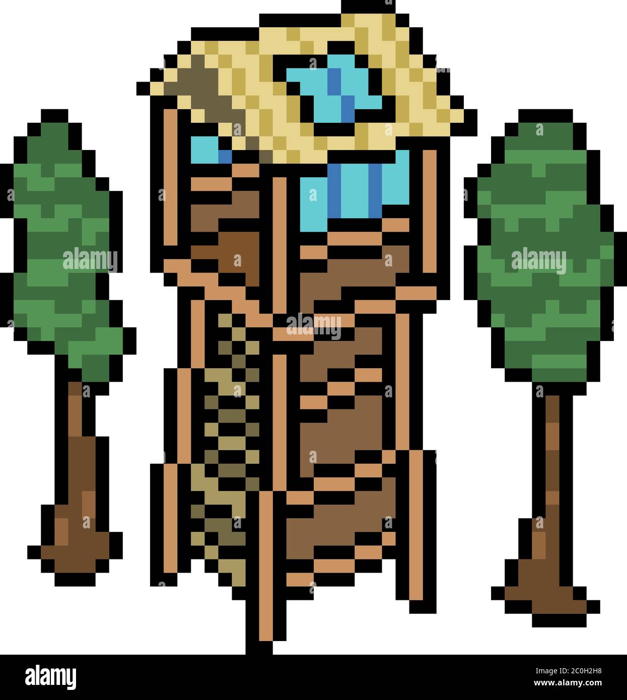 vector pixel art tree house isolated cartoon Stock Vector Image & Art