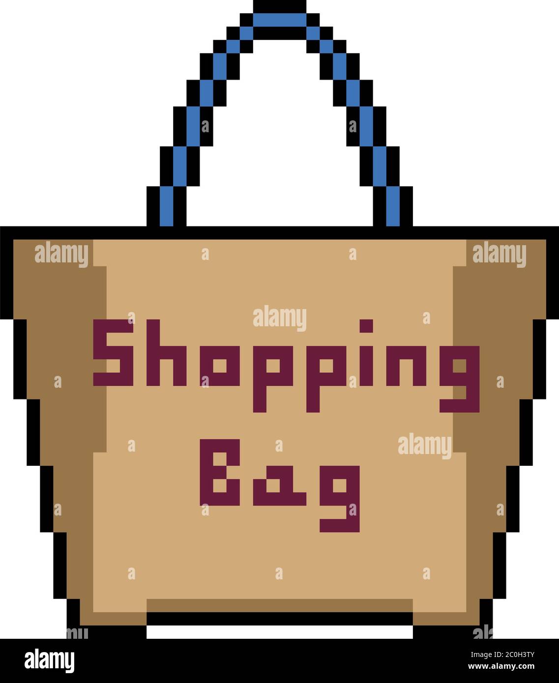vector pixel art shopping bag isolated cartoon Stock Vector Image & Art -  Alamy