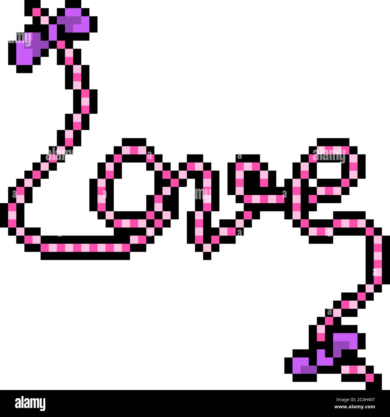 vector pixel art love rope isolated cartoon Stock Vector Image & Art