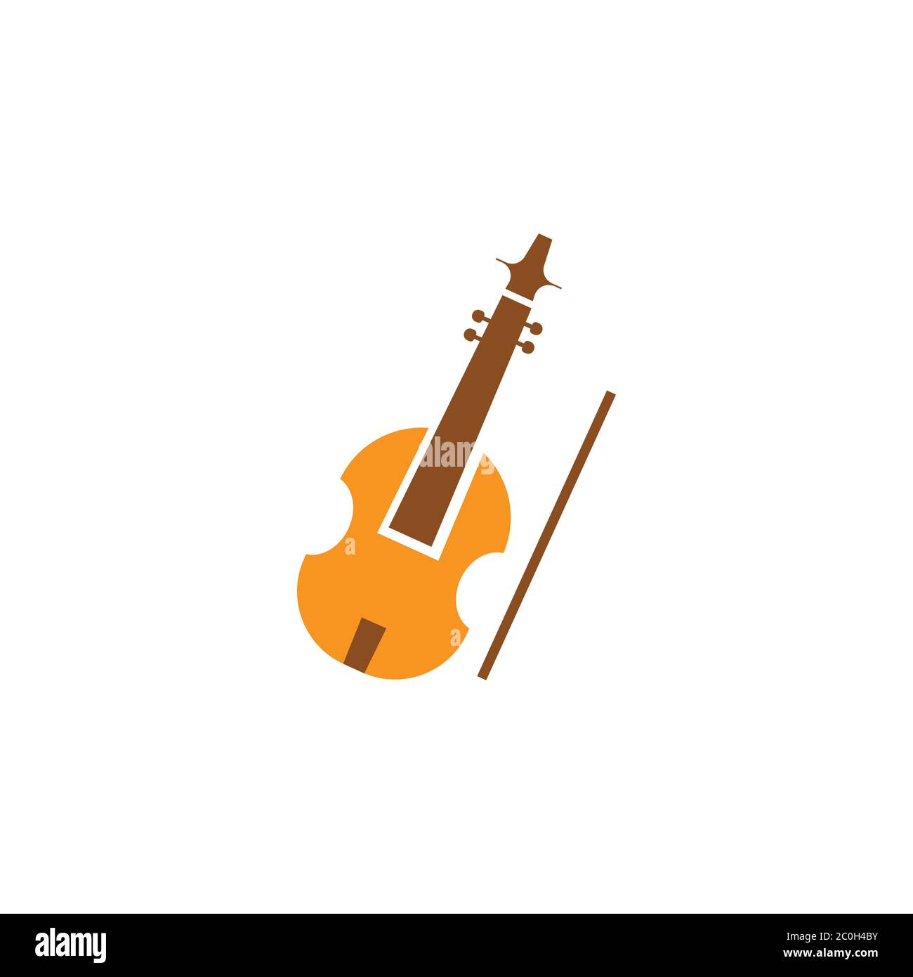 Violin flat icon. Design vector illustration Stock Vector