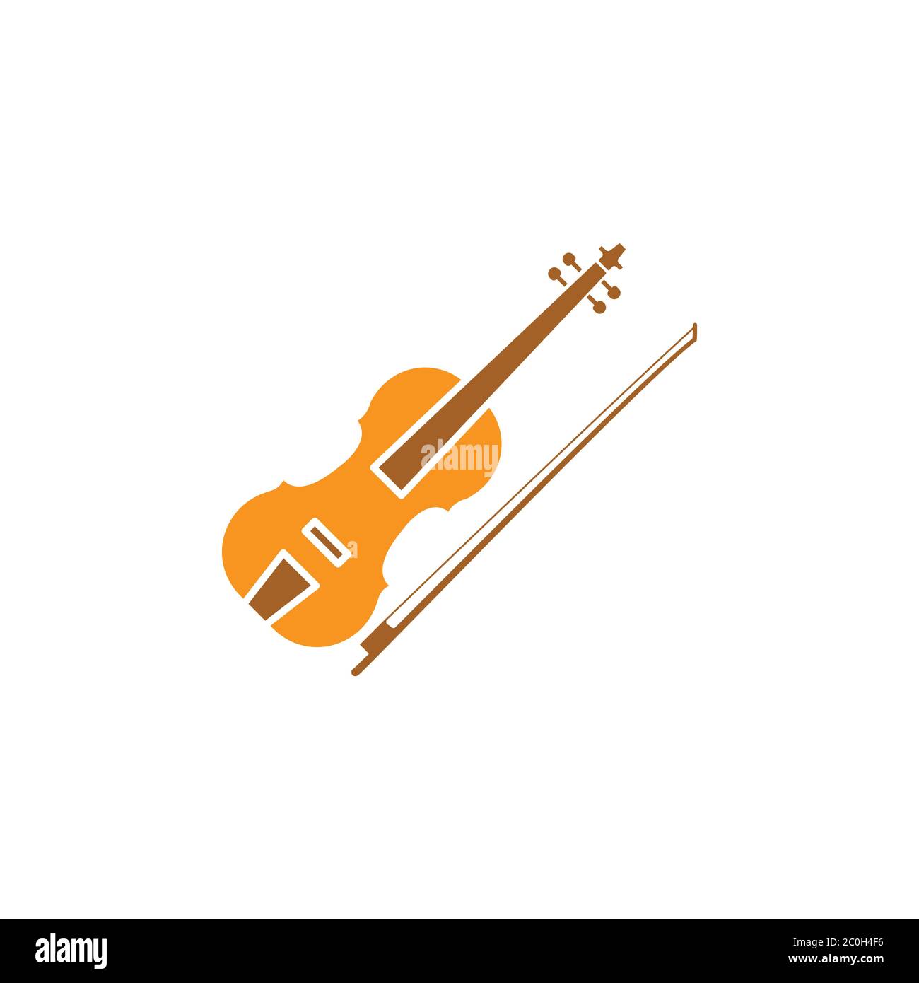 Violin flat icon. Design vector illustration Stock Vector