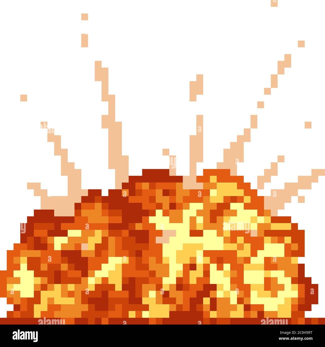 vector pixel art bomb blast isolated cartoon Stock Vector
