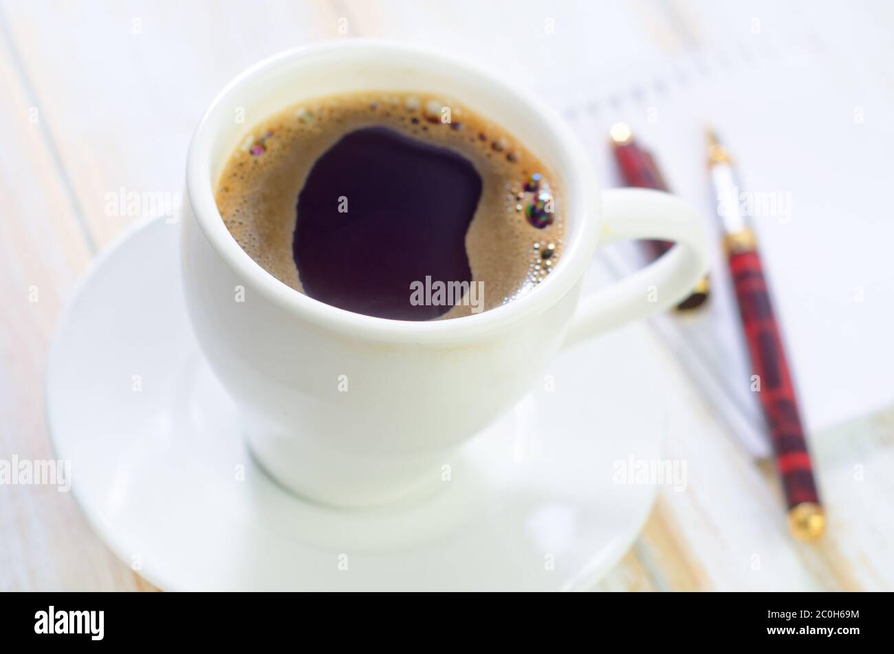 coffee and note Stock Photo - Alamy