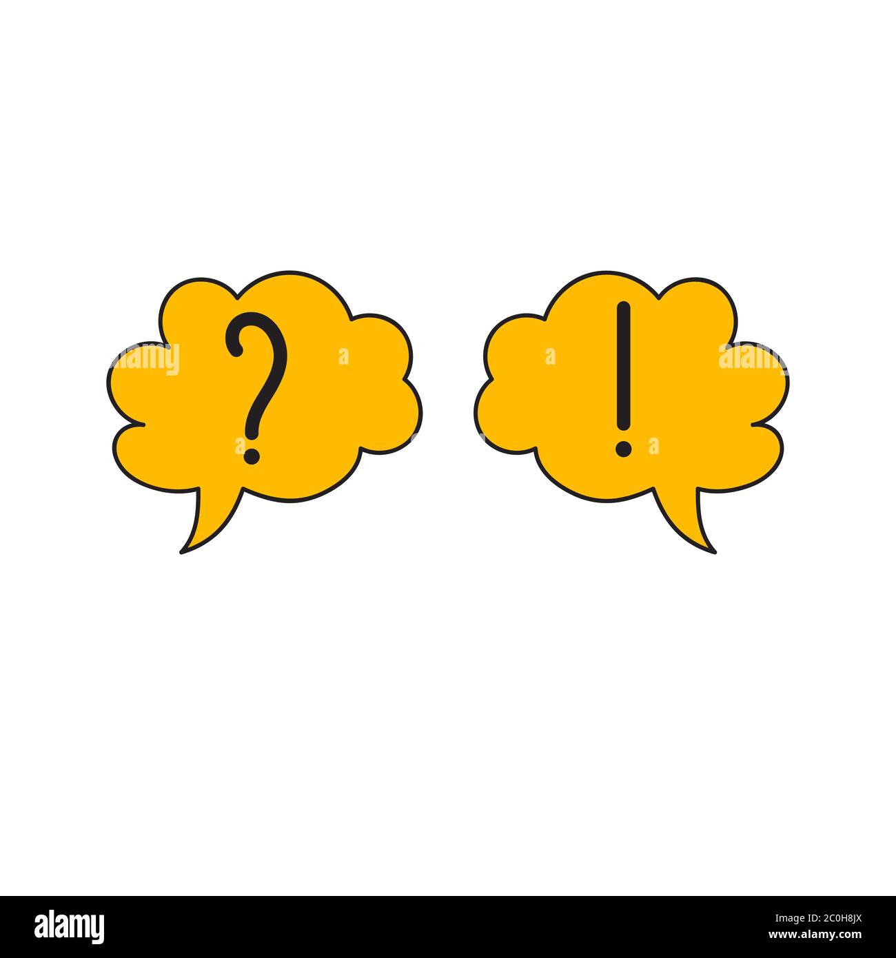 Consulting icon. Question and answer marks in bubble. Logo support service Stock Vector
