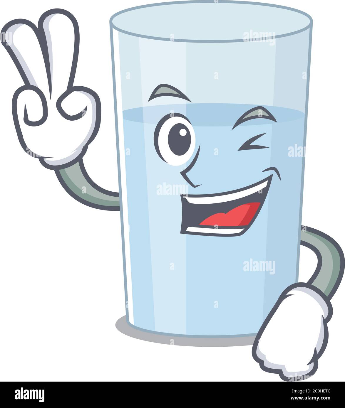 Happy Glass Of Water Cartoon Design Concept Show Two Fingers Stock Vector Image Art Alamy Happy Glass Of Water Cartoon Design Concept Show Two Fingers Stock Vector Image Art Alamy