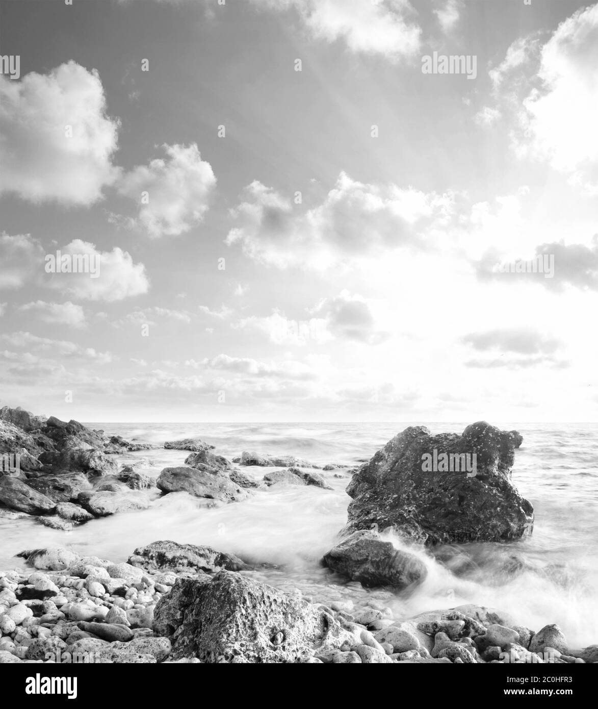Landscape water environment coast Black and White Stock Photos & Images ...