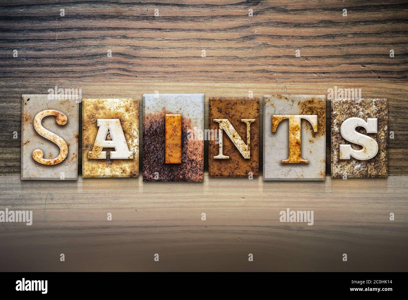 Saints Concept Letterpress Theme Stock Photo