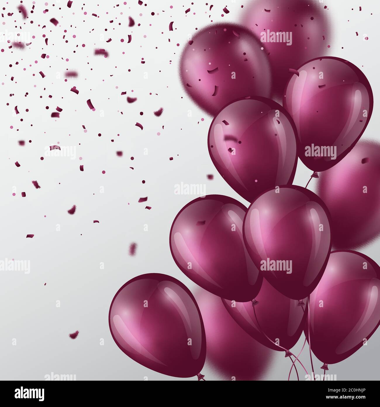 3d balloons with confetti Stock Vector Image & Art - Alamy