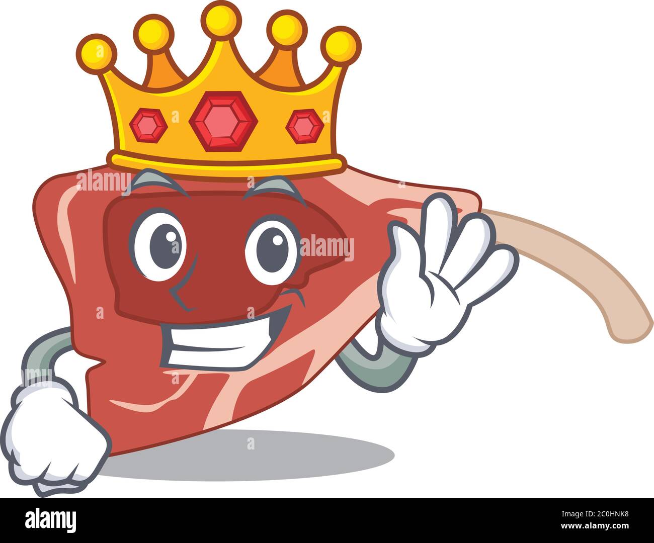 A Wise King of lamb chop mascot design style with gold crown Stock Vector