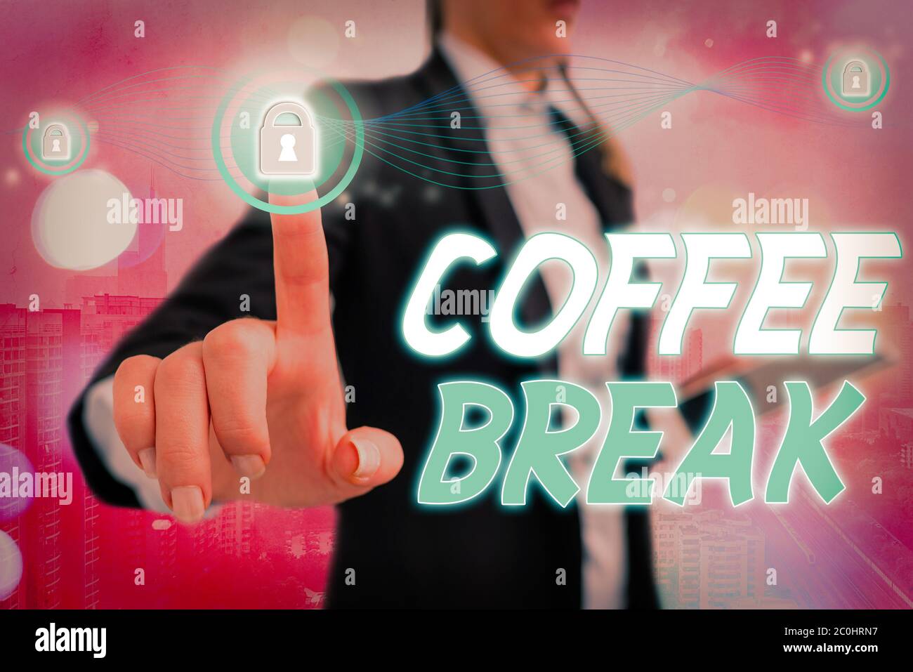 Conceptual hand writing showing Coffee Break. Concept meaning short