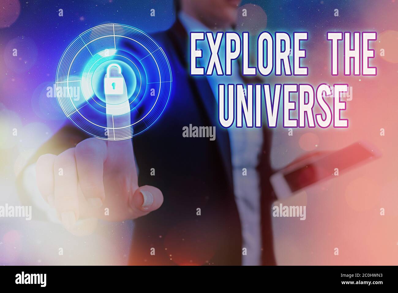 Conceptual hand writing showing Explore The Universe. Concept meaning ...