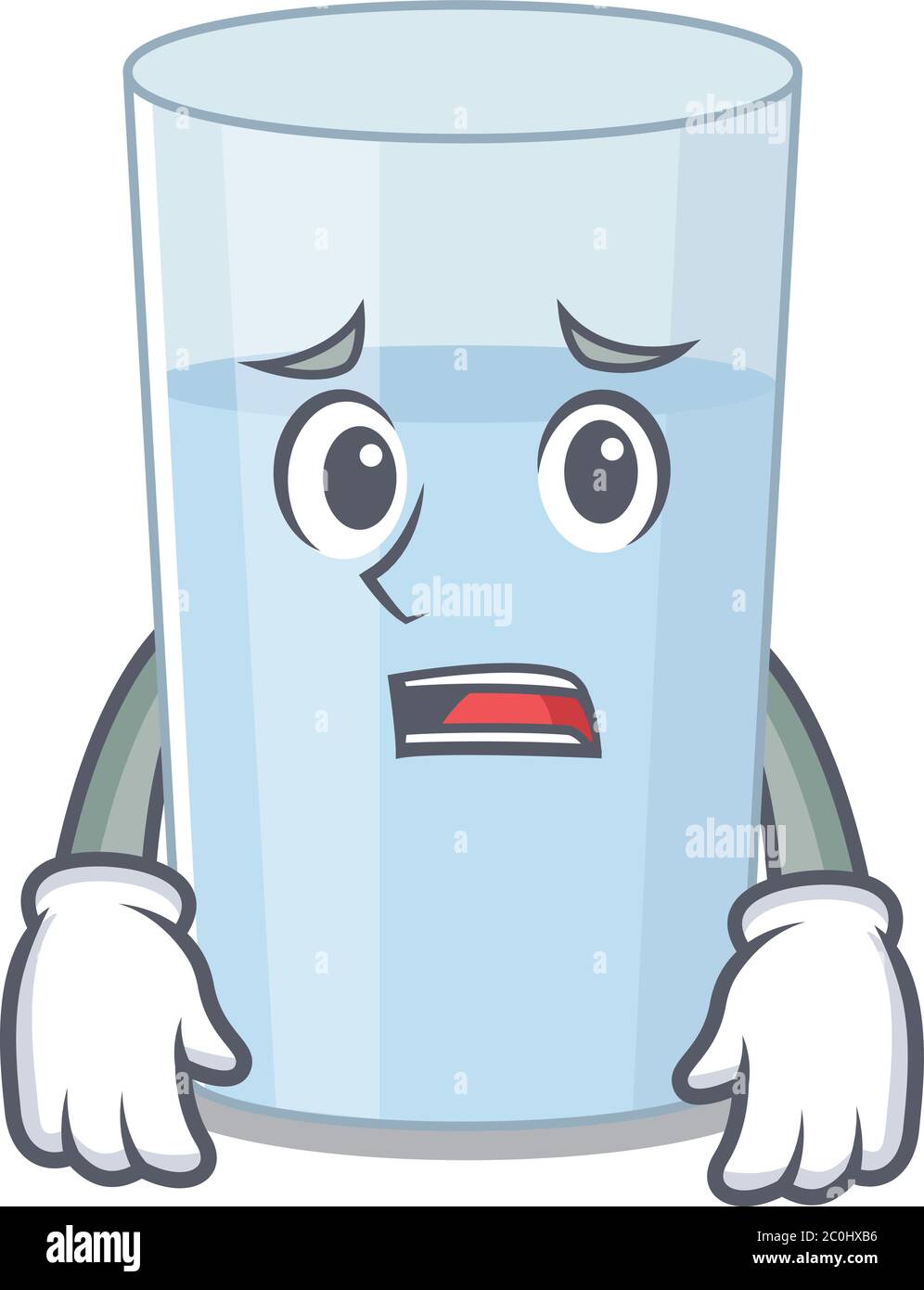 Cartoon Design Style Of Glass Of Water Having Worried Face Stock Vector Image Art Alamy