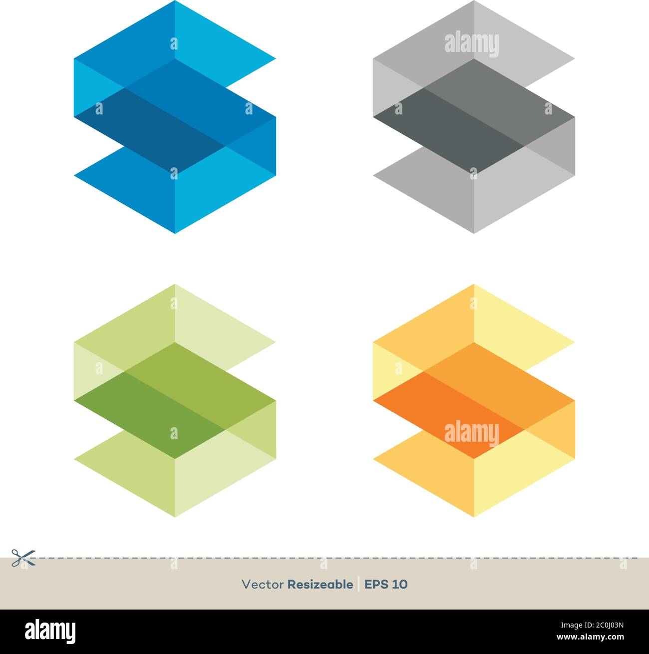 Set S Letter Hexagonal Shape Icon Vector Logo Template Illustration ...