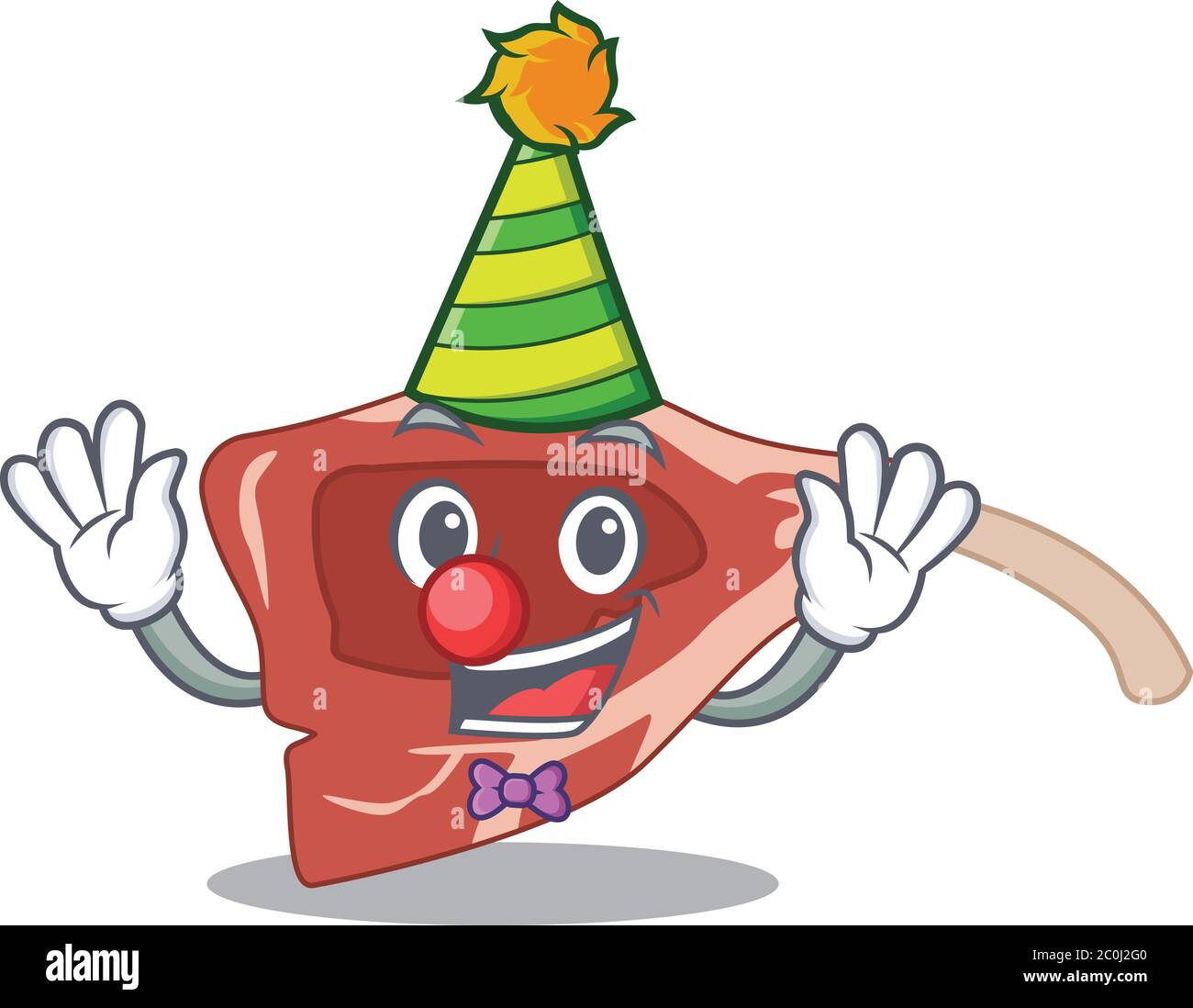 smiley clown lamb chop cartoon character design concept Stock Vector