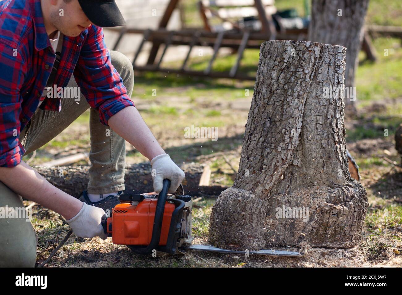 Petrol chainsaw hi-res stock photography and images - Alamy