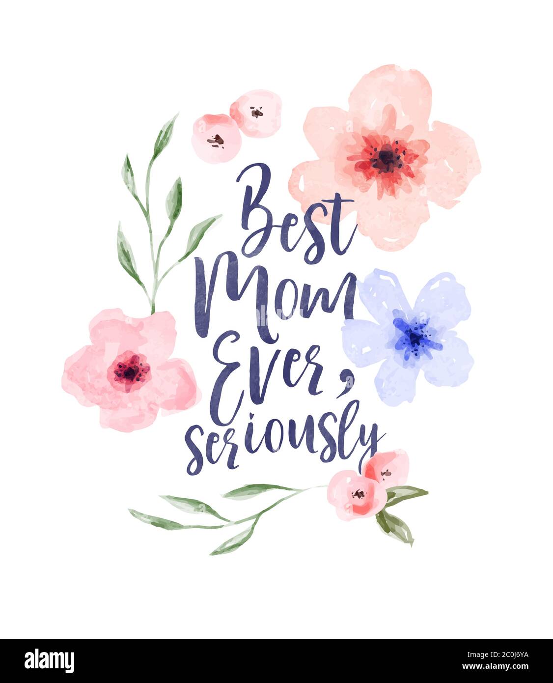 Best mom ever, funny mother's Day greeting card typography quote ...