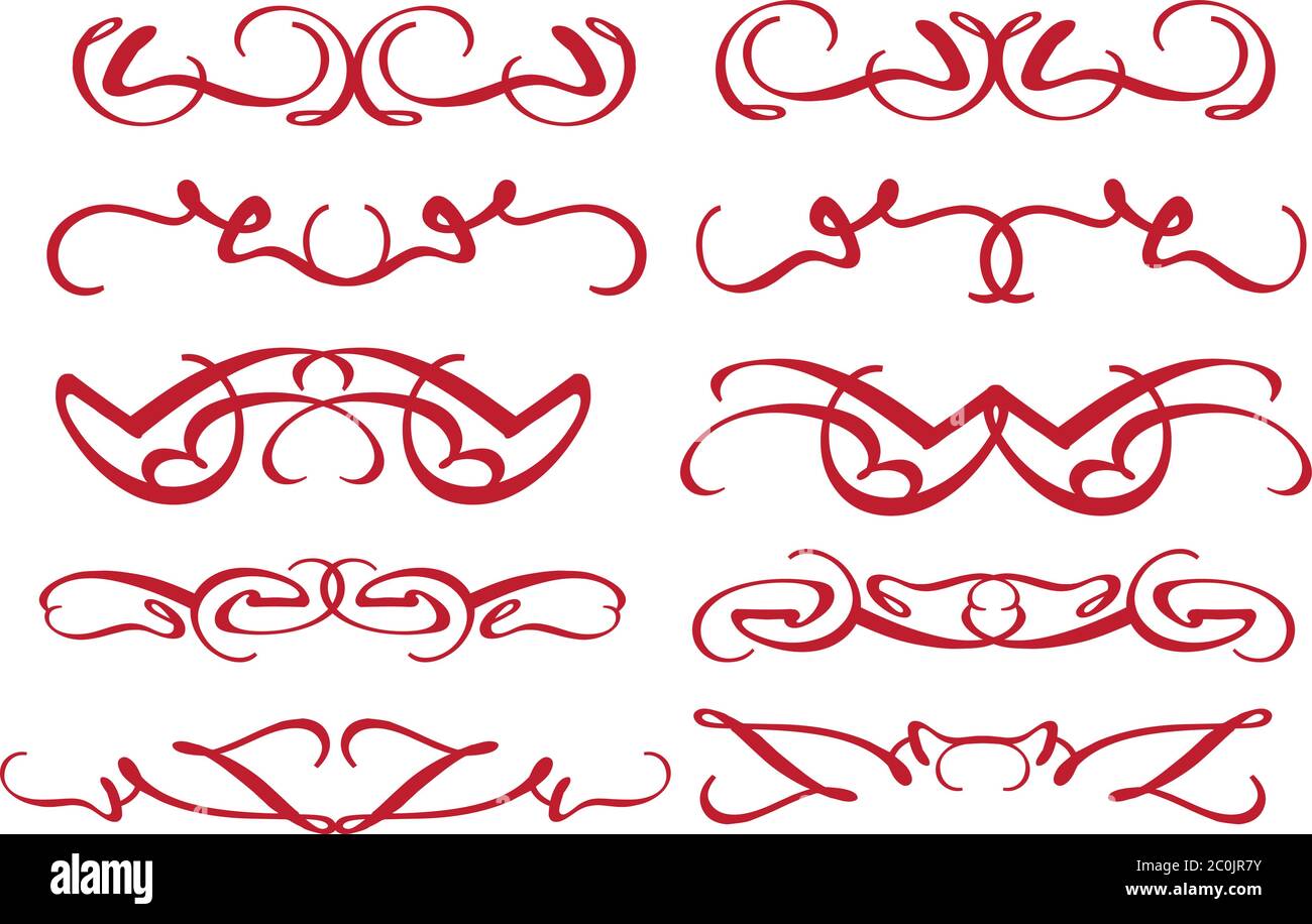 Vector vintage decorative design elements with decor, frames, etc Stock ...