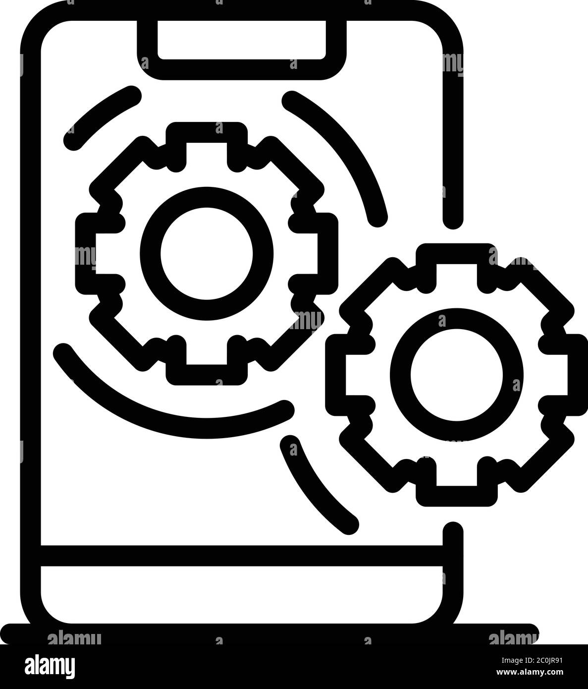Online cell repair service icon, outline style Stock Vector Image & Art ...
