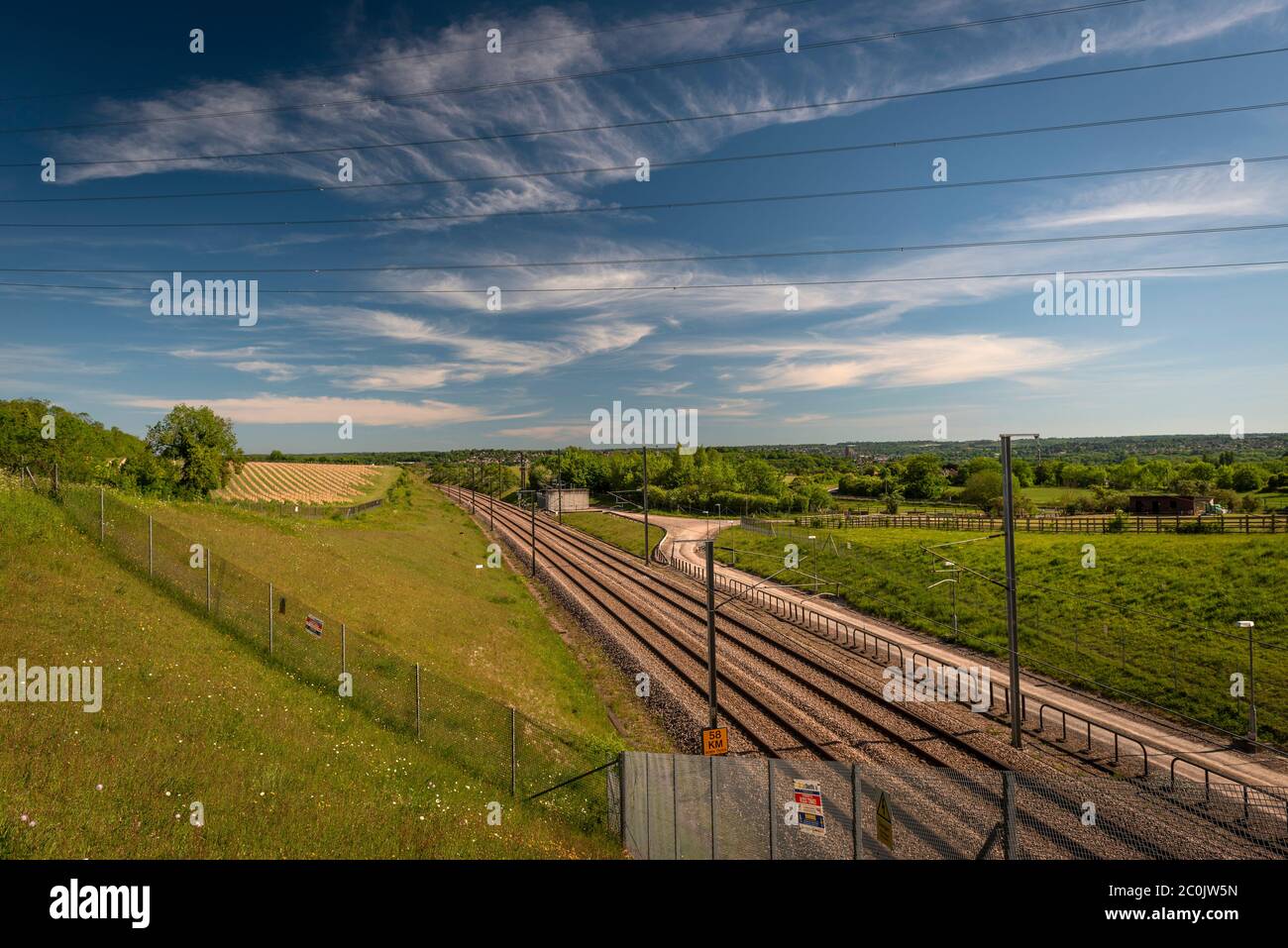 The High Speed 1 Rail Link from the Channel Tunnel through North Kent to London, UK Stock Photo