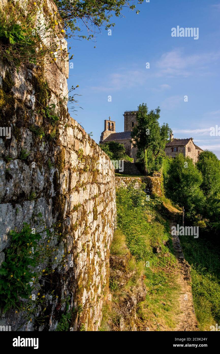 La Garde Guerin.Lozere. Labelled Les Plus Beaux Villages de France. The Most Beautiful Villages of France. Lozere department. Occitanie. France Stock Photo