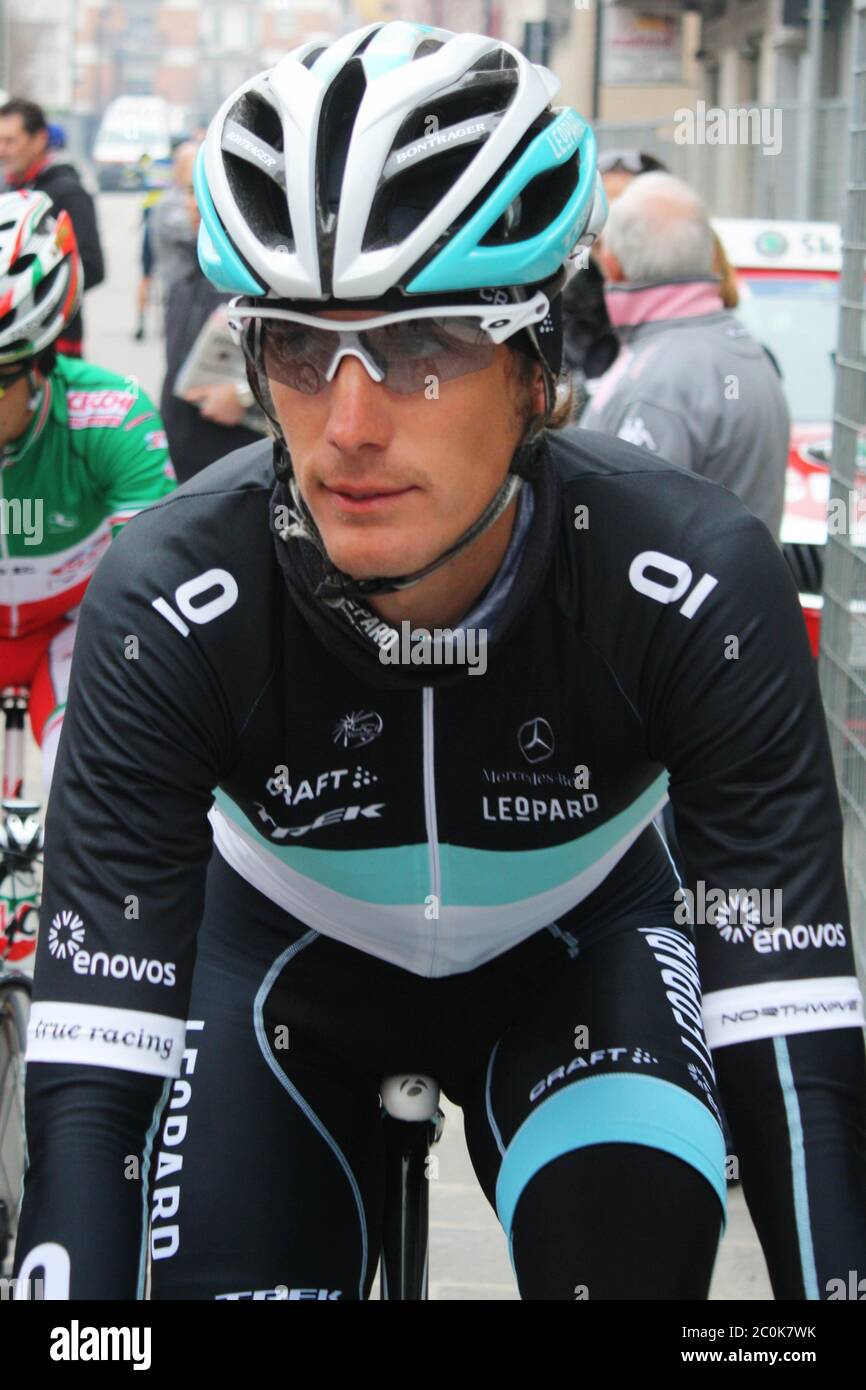 Andy Schleck of Leopard Trek during the Tirreno Adriatico 2011 Stage 5 cycling race Chieti Castelraimondo 240 Km on March13 2011 in Castelraimondo Italie Photo Laurent Lairys DPPI Stock Photo Alamy