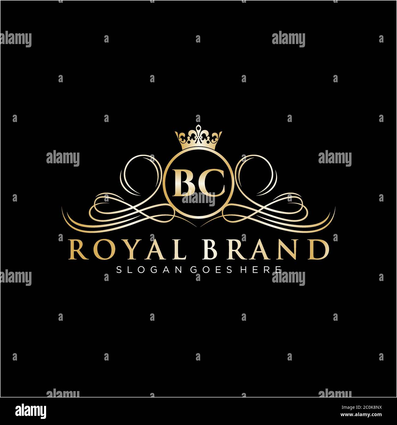 BC Letter Initial Luxurious Brand Logo Template Stock Vector Image ...