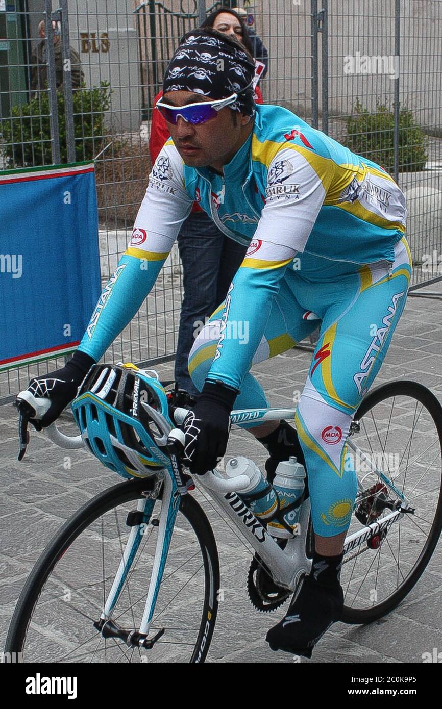 Assan Bazayev of Pro Team Astana during the Tirreno Adriatico 2011, Stage 5  cycling race,Chieti - Castelraimondo (240 Km) on March13, 2011 in  Castelraimondo, Italie - Photo Laurent Lairys / DPPI Stock Photo - Alamy