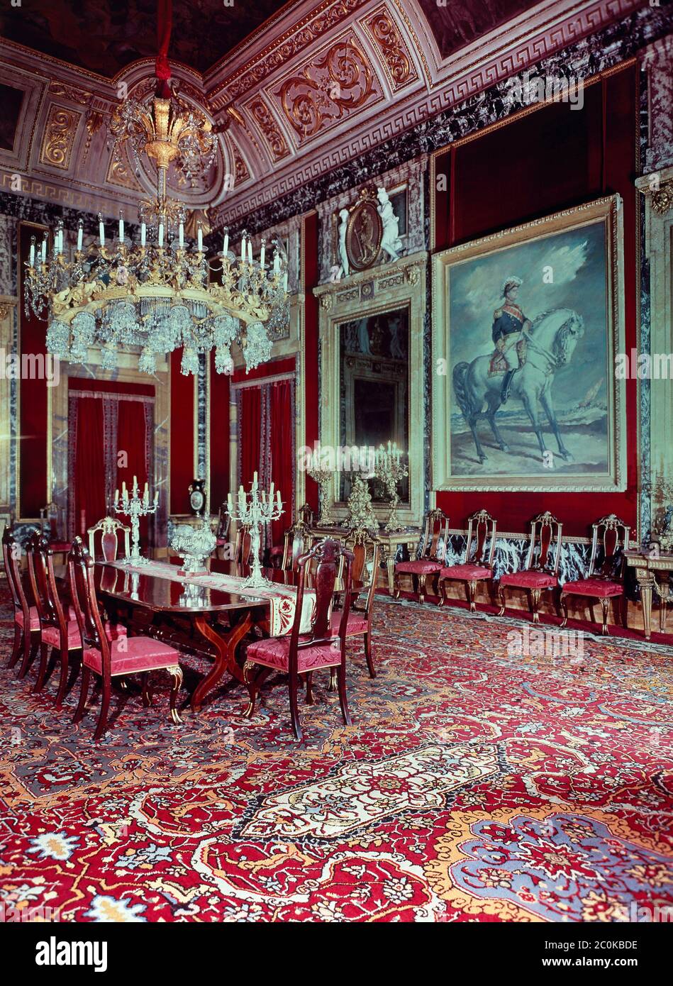 COMEDOR DE DIARIO DEL PALACIO REAL DE MADRID. Location: PALACIO REAL- INTERIOR. MADRID. SPAIN Stock Photo - Alamy