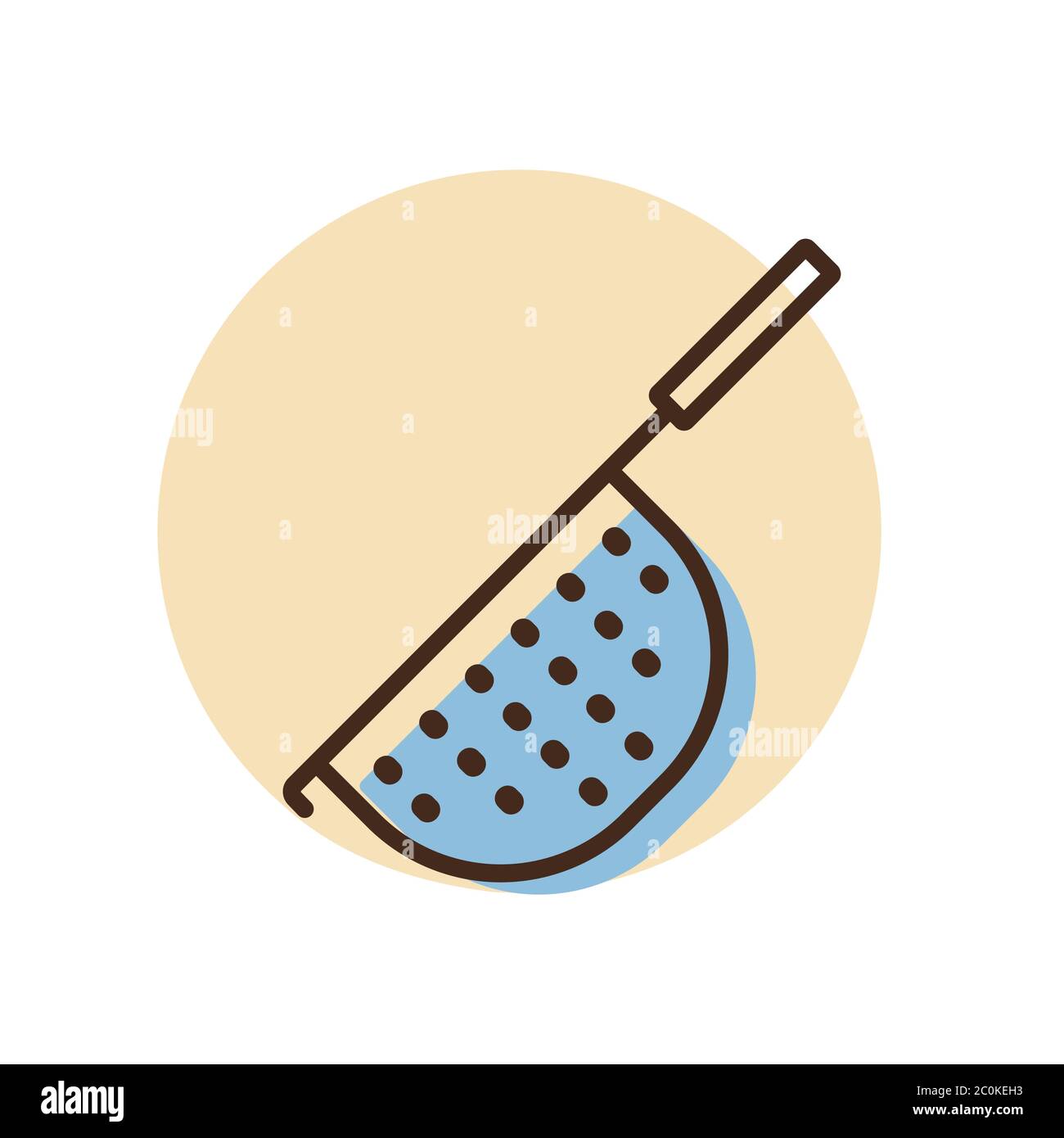 Colander vector icon. Kitchen appliance. Graph symbol for cooking web