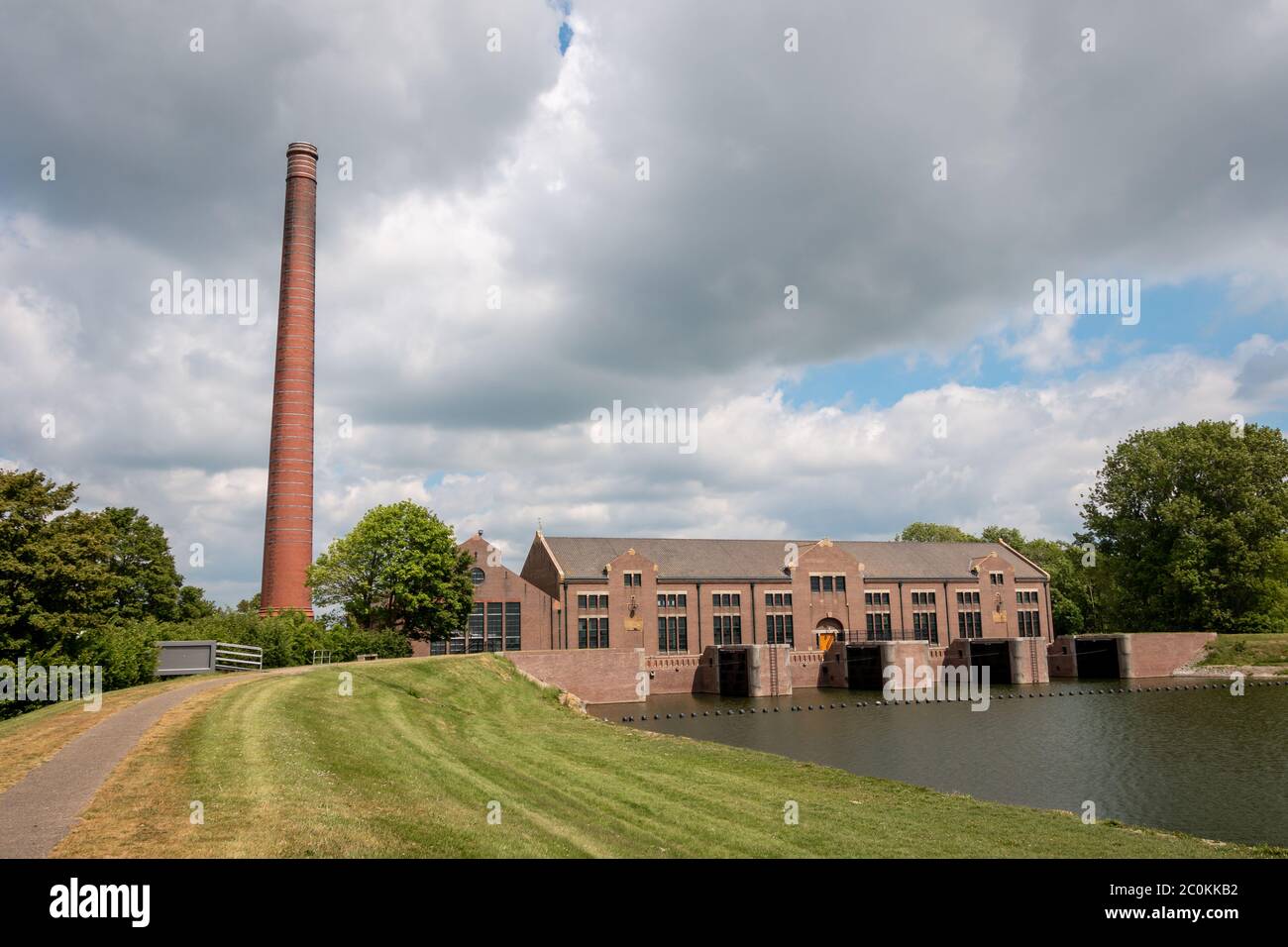 Lemmer, province Friesland the Netherlands 05-20-2020, Image of the Wouda pumping station on the IJsselmeer, the largest steam pumping station Stock Photo