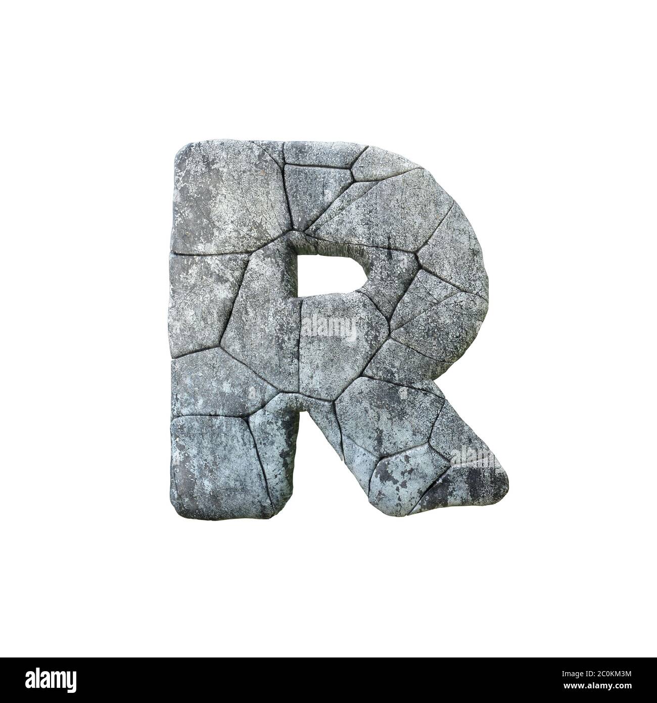Letter R cracked grunge stone rock font 3D Rendering Stock Photo - Alamy