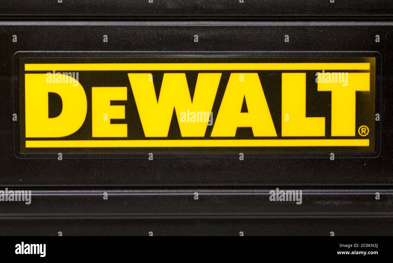 Dewalt logo on a tool case Stock Photo - Alamy