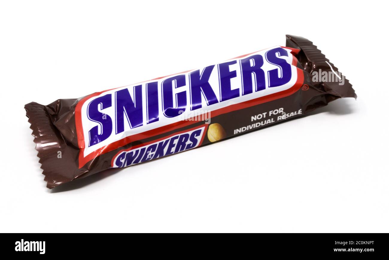 Snickers  chocolate bar Stock Photo