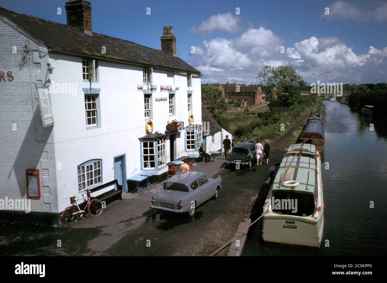 Two Boats Inn at Long Itchington, Grand Union Canal pictured in 1963 Stock Photo