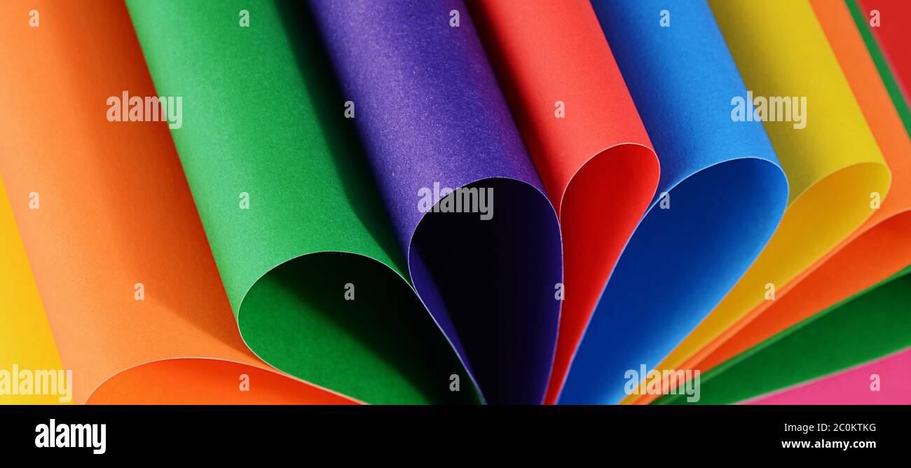 Set of a color paper close up Stock Photo - Alamy