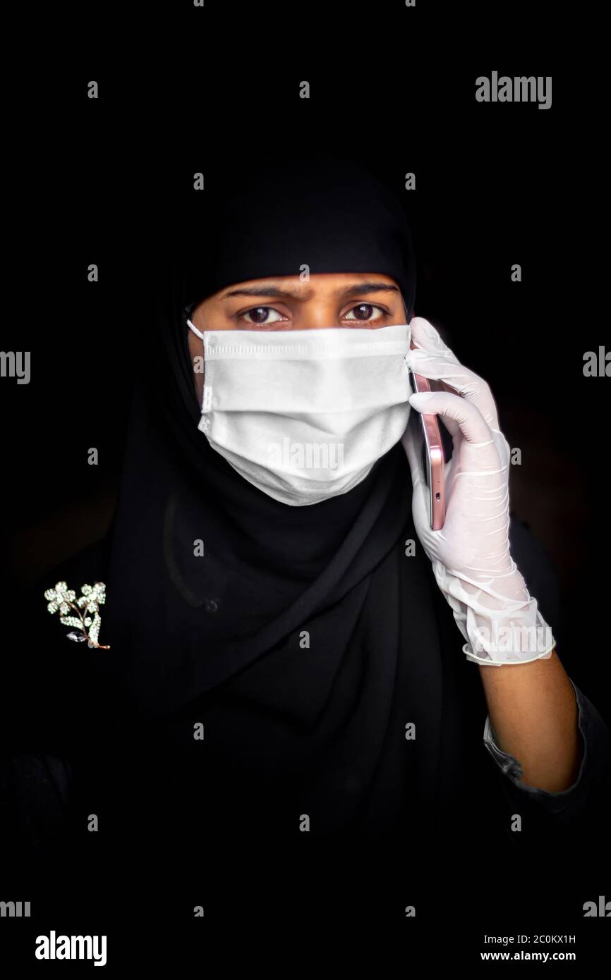 black mask with hijab