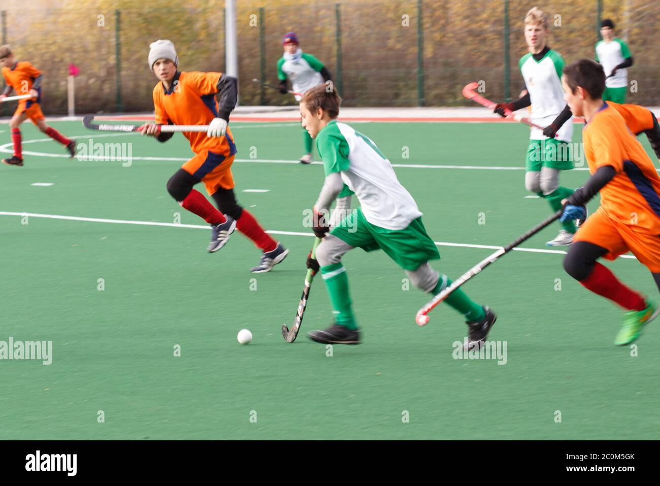 Youth field hockey competition Stock Photo