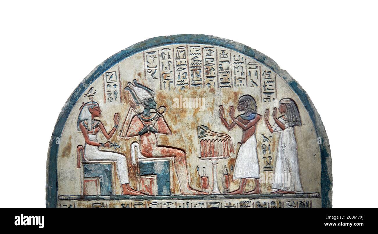 Ancient Egyptian funerary stele of painter Maya, limestone, New Kingdom